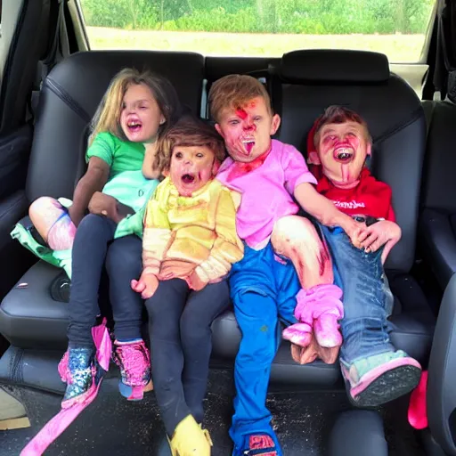 Image similar to the kids on the back seat making a fudging mess