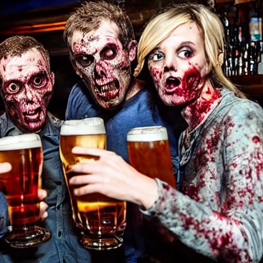 Image similar to zombies drinking at a pub