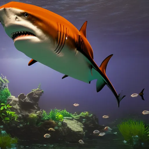 Prompt: shark anthony, in the style of fvckrender, ultra super mega photorealistic, portrait, unreal engine 5, aquarium,