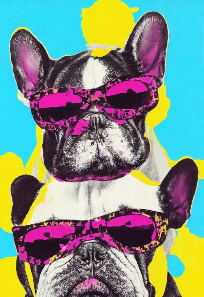 An Andy Warhol style painting of a French bulldog | Stable Diffusion ...