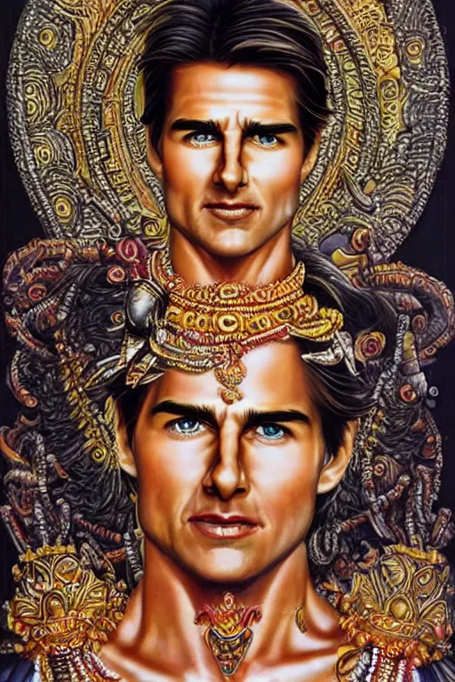 Prompt: hyperrealistic portrait of the Hindu God Vishnu, Tom Cruise Tom Cruise Tom Cruise