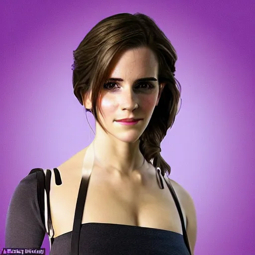 Prompt: a full - figure profile image of a woman who is a genetic combination of emma watson and kim kardashian