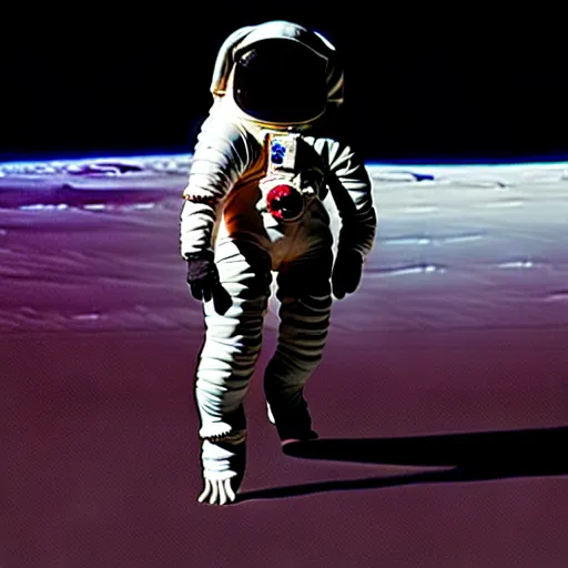 Prompt: full-body dark creepy baroque style oil painting realism a headless astronaut on the moon with futuristic elements. no head, empty helmet occult symbolism headless full-length view. standing on ancient altar eldritch energies lighting forming around disturbing frightening intricate design in helmet, hyper realism, 8k, depth of field, 3D