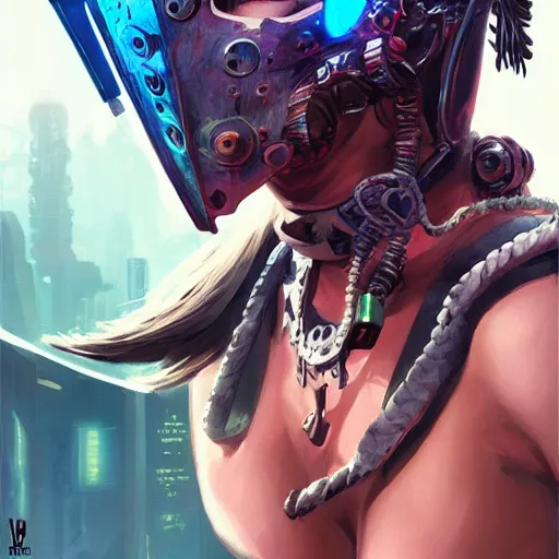 Image similar to cyberpunk viking helmet mask warrior goddess robot ninja fantasy, art gta 5 cover, official fanart behance hd artstation by jesper ejsing, by rhads, makoto shinkai and lois van baarle, ilya kuvshinov, ossdraws