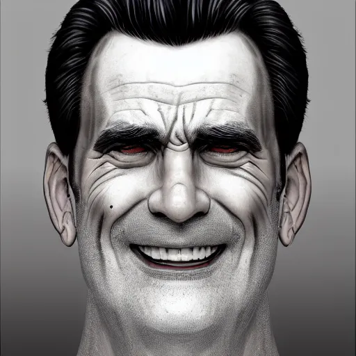 Prompt: An old middle aged superhero with black hair that's graying on the sides with a thick mustache and a strong prominent jawline and great smile in real life, portrait, photograph, realistic, hyperrealistic, highly detailed, very detailed, extremely detailed, detailed, digital art, trending on artstation, head and bodyshot