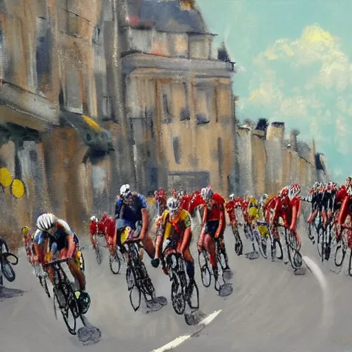 Prompt: tour de france, by tibor nagy