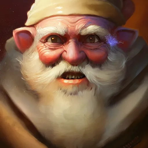 Prompt: a detailed portrait of an old gnome wizard, by justin gerard and greg rutkowski, digital art, realistic painting, dnd, character design, trending on artstation