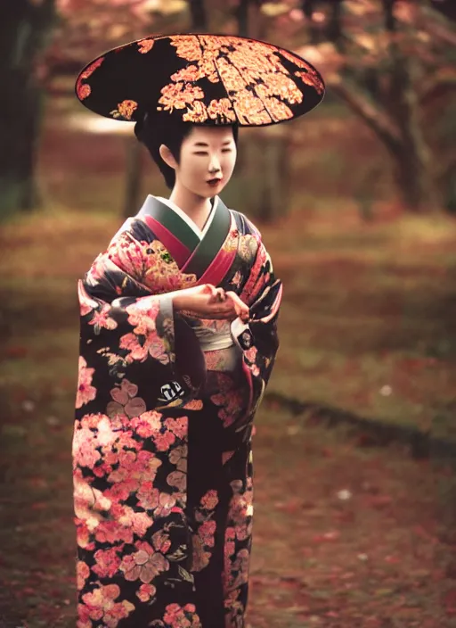 Prompt: Portrait Photograph of a Japanese Geisha Agfa Optima 100