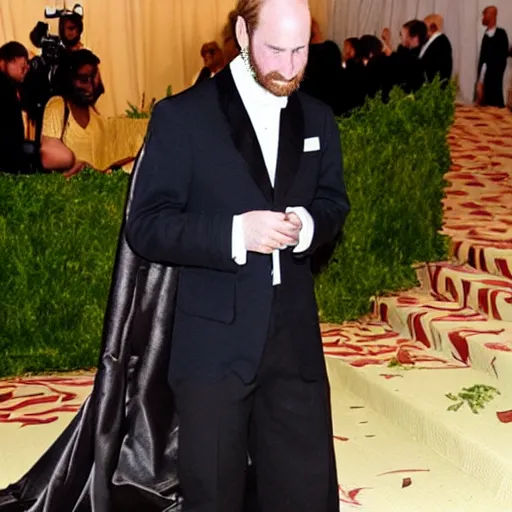 Prompt: photo of william shakespeare at the met gala