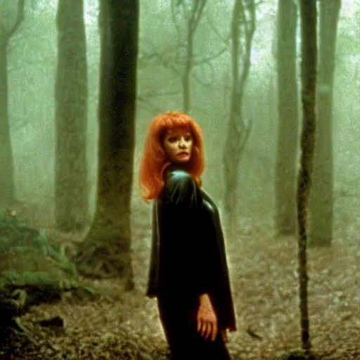 Image similar to laura palmer in the woods. still from blade runner -