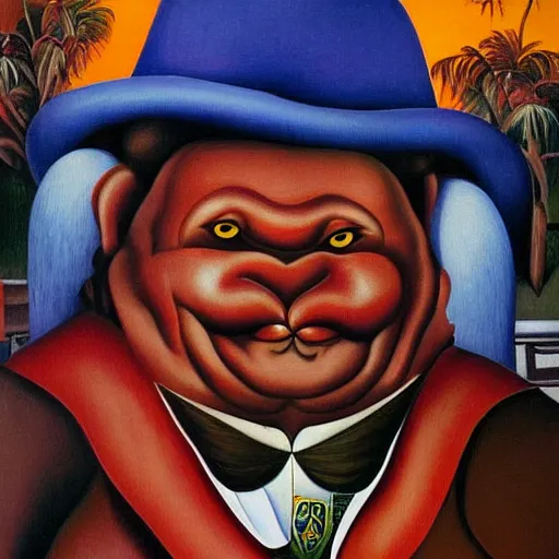 Prompt: colombian devil by botero