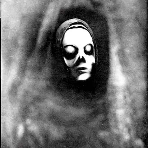 Prompt: pareidolia mysterious dark figure beautiful old photo