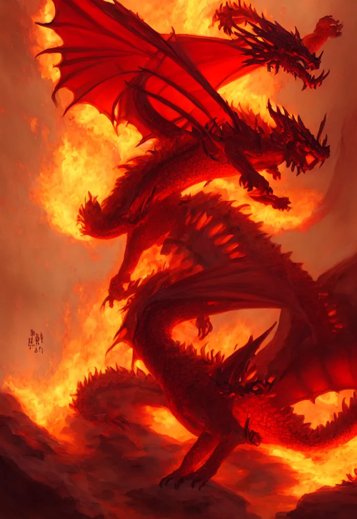 Image similar to a fire dragon by bayard wu,