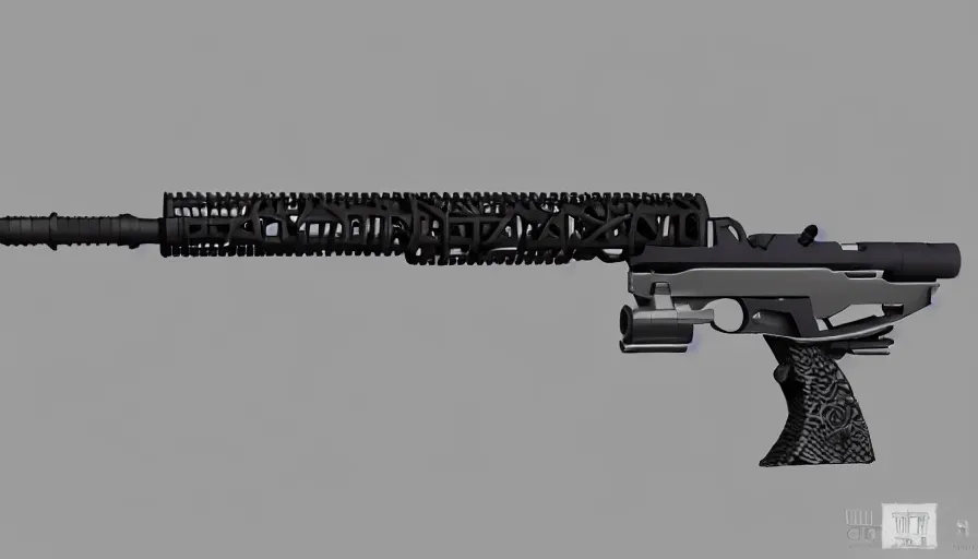 Image similar to extremely detailed ultra realistic side view photo ultra minimalist coilgun rifle, detailed trigger, chemically propelled, electric, smooth streamline, elegant sleek smooth body, white paint, battery and wires, railgun, chemrail, gauss, smooth utopian design, ultra high quality, octane, cod, destiny, warframe, terminator