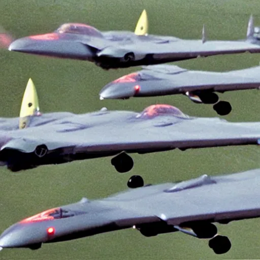 Image similar to vulcans in a conga line,