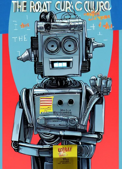 Image similar to the robot from short circuit as president of the united states