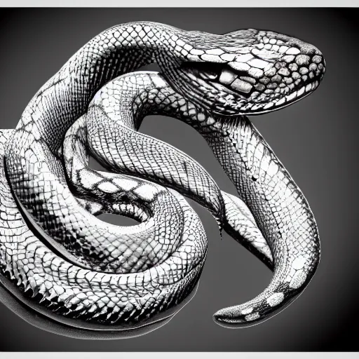 Image similar to snakes and diamonds photorealistic