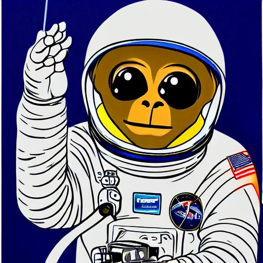 Prompt: portrait of an astronaut monkey