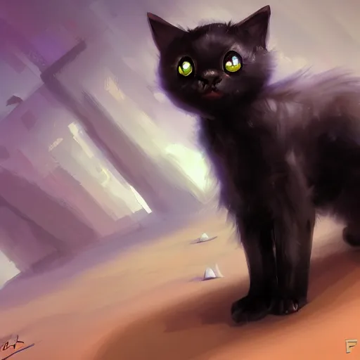 Image similar to of a cute black cat by tyler edlin