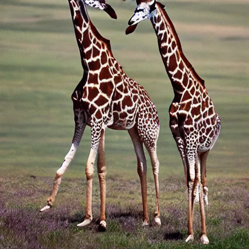 Image similar to three giraffes having a cool birthday party, photo, highly detailed