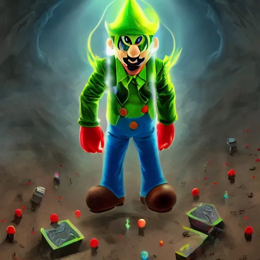 Prompt: full body shot of super mario in a joker makeup, full - body art, fantasy art, dnd, vinny vinesauce, very beautiful fantasy art, bright colors, final fantasy, graceful, elegant, trending on artstation, intricate details, matte painting, organic painting, bold shapes, street art, greg rutkowski, gaston bussiere