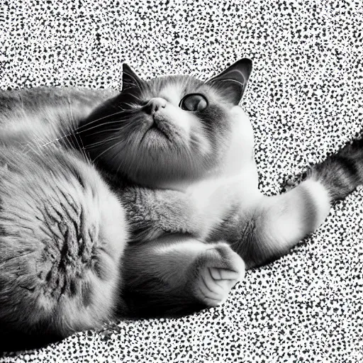 Image similar to fat cat lying on the sunlight, photo, colour splash