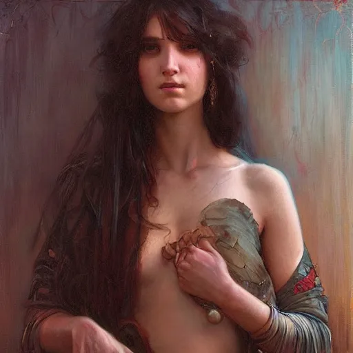 Image similar to a painting in the style of tom bagshaw, and in the style of donato giancola, and in the style of john william waterhouse. smooth, sharp focus, semi - realism.