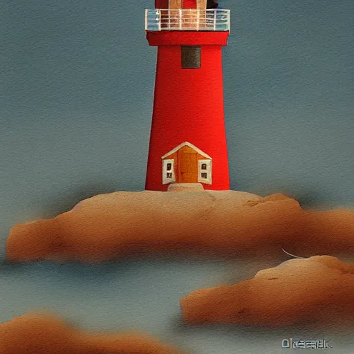 Image similar to lonely lighthouse style by oksana dobrovolska