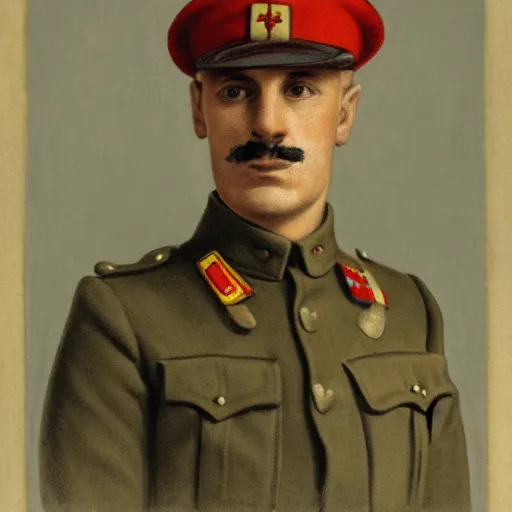 Prompt: portrait of luigi as a world war one soldier
