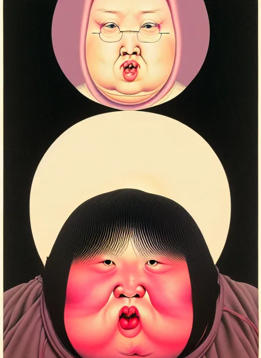 Image similar to portrait cute fat woman by shusei nagaoka kaws, david rudnick, takato yamamoto, airbrush on canvas pastell colors cell shaded 8 k