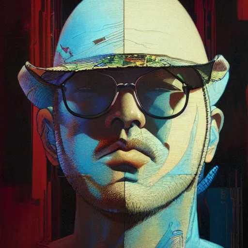 Image similar to citizen portrait soft light painted by james jean and katsuhiro otomo and erik jones, inspired by sergio leone, smooth face feature, intricate oil painting, high detail illustration, sharp high detail, manga and anime 1 9 9 9