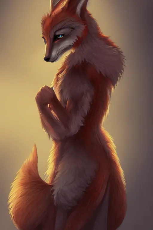 Prompt: an anthropomorphic medieval fox with a fluffy tail, backlighting, trending on artstation, digital art, furry art, trending on furaffinity, fantasy art, by kawacy