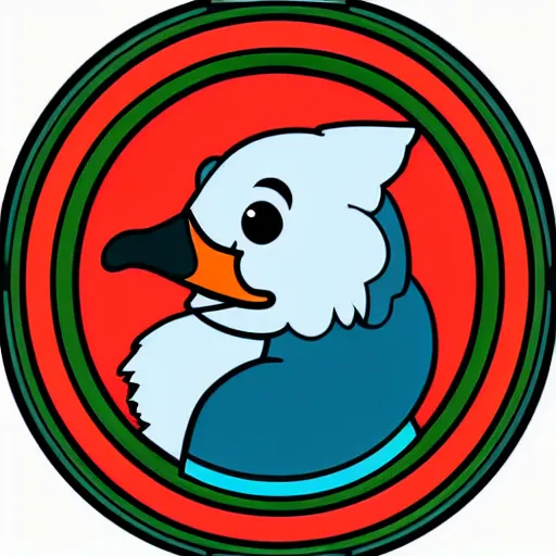 Prompt: portrait of a duck, sticker, highly detailed, colorful, illustration, smooth and clean vector curves, no jagged lines, vector art, smooth