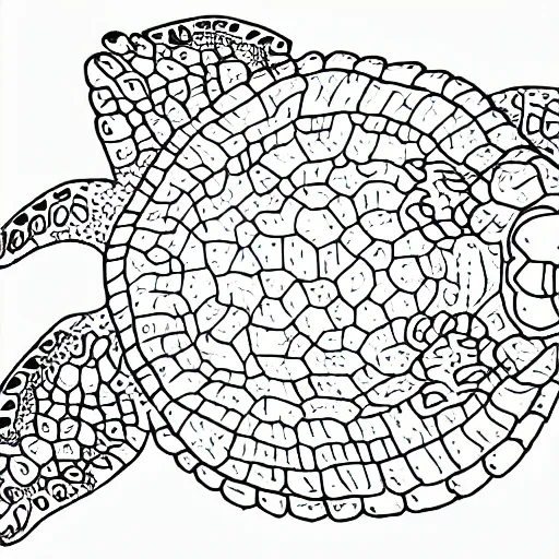 Image similar to grayscale coloring page of an underwater sea turtle