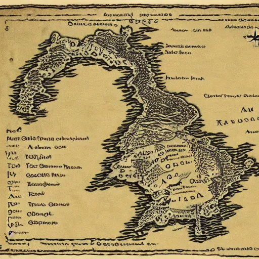 Image similar to A detailed map of Middle Earth