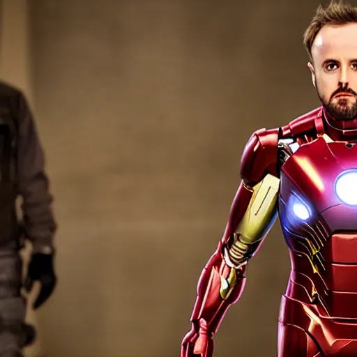 Prompt: Jessie Pinkman is Ironman starring in Ironman-5 release date 2033