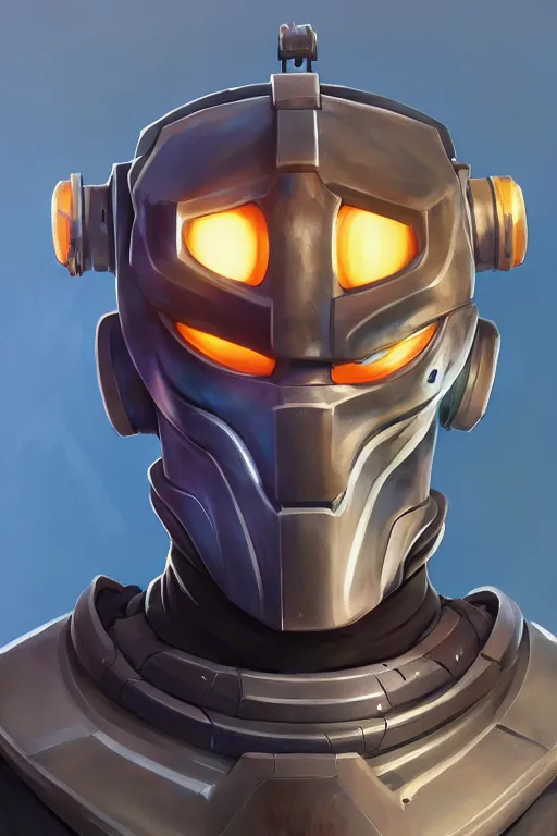 Image similar to epic mask helmet robot ninja portrait stylized as fornite style game design fanart by concept artist gervasio canda, behance hd by jesper ejsing, by rhads, makoto shinkai and lois van baarle, ilya kuvshinov, rossdraws global illumination radiating a glowing aura global illumination ray tracing hdr render in unreal engine 5