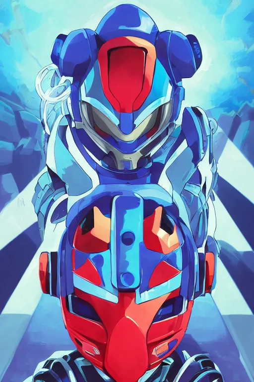 Image similar to robot ninja mask helmet megaman x zero rockman 2 0 2 2 switch game boss legacy collection fanart artsation, art gta 5 comics, behance hd by jesper ejsing, by rhads, makoto shinkai and lois van baarle, ilya kuvshinov, rossdraws global illumination ray tracing