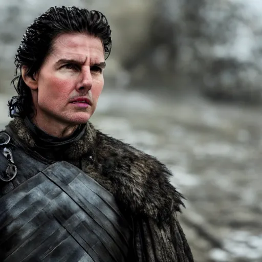 Image similar to still of tom cruise as jon snow in game of thrones