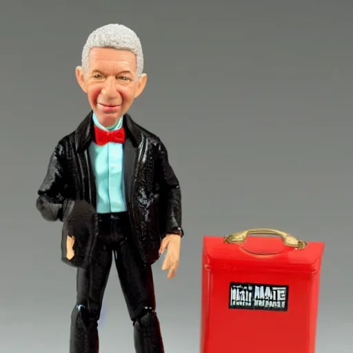 Prompt: action figure of Alfred E. Newman from MAD magazine, mint condition