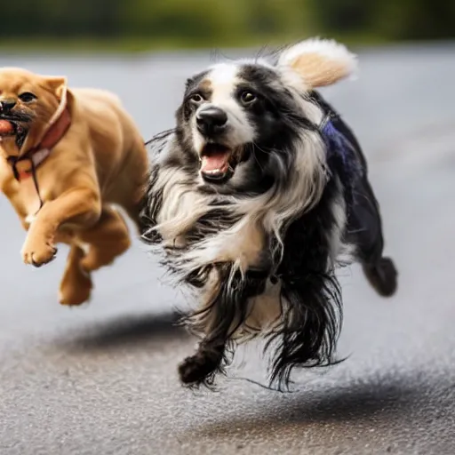 Image similar to cats and dogs race in cars