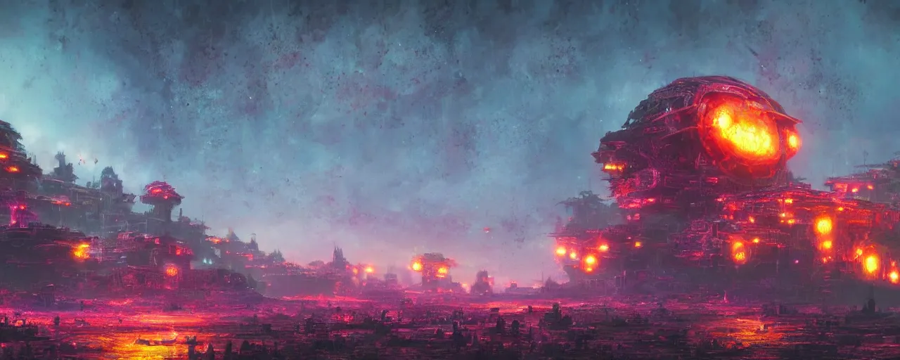 Image similar to ” otherwordly landscape radioactive wasteland, [ cinematic, detailed, epic, widescreen, opening, establishing, mattepainting, photorealistic, realistic textures, octane render, art by paul lehr ] ”