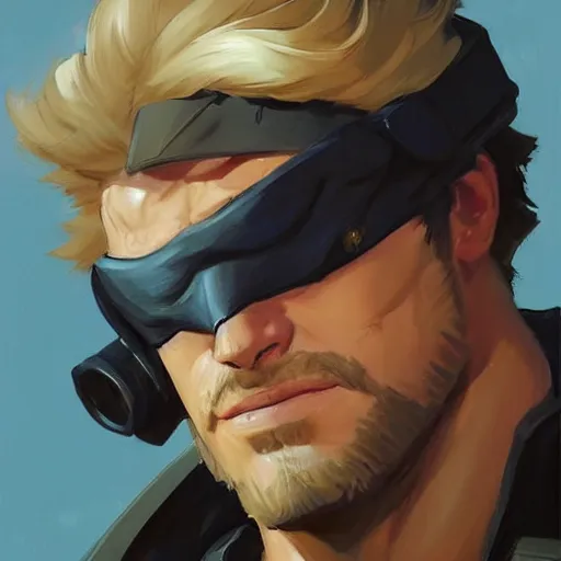 Image similar to greg manchess portrait painting of solid snake as overwatch character, medium shot, asymmetrical, profile picture, organic painting, sunny day, matte painting, bold shapes, hard edges, street art, trending on artstation, by huang guangjian and gil elvgren and sachin teng