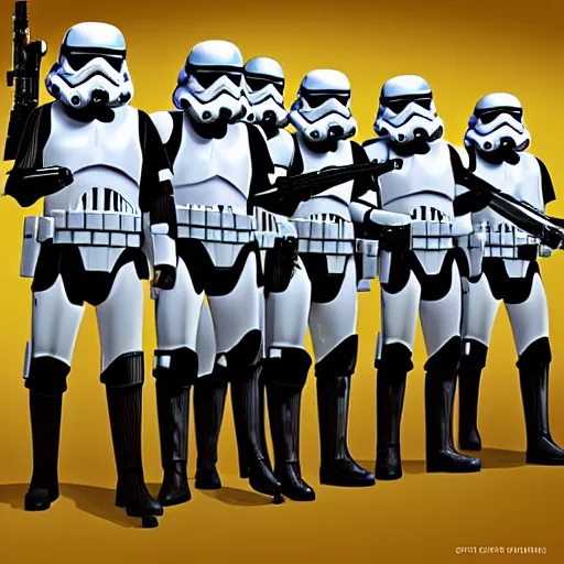 Prompt: army of storm troopers from star wars behind Darth Vader highly detailed digital art