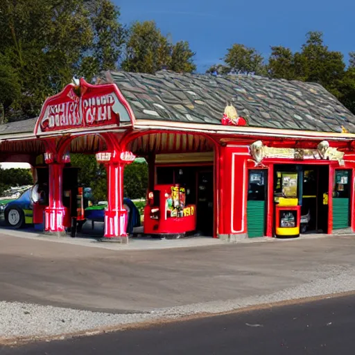 Image similar to baroque gas station