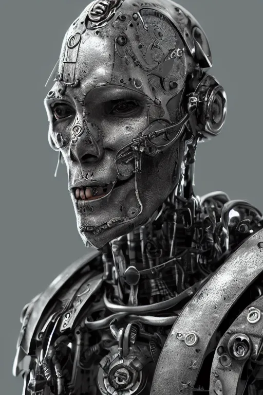 Image similar to cyborg shakespeare, ultra realistic, concept art, intricate details, highly detailed, photorealistic, octane render, 8 k