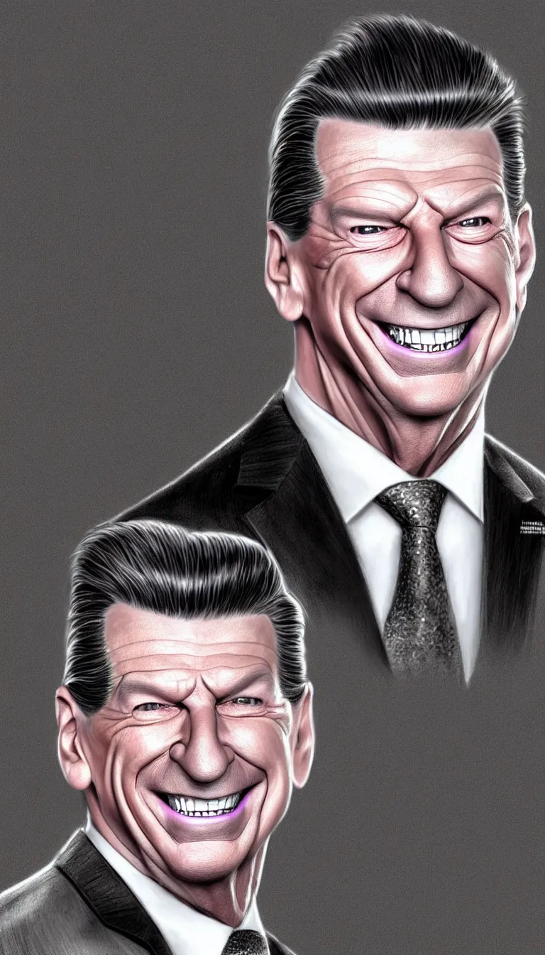 Prompt: a breathtaking 3 d pencil drawing of an incommensurable, malevolent vince mcmahon in his mid forties, king of capitalism, smiling smugly, light bends to him, saturated colors, digital art, catalogue raisonne, autodesk maya, cinema 4 d, hyperrealism, ultra detailed, hyper luxurious, by jarid mayo