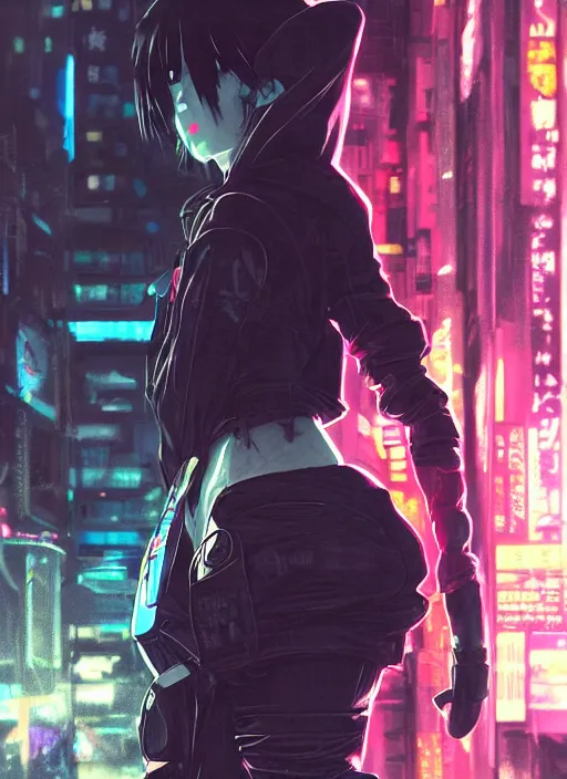 prompthunt: cyberpunk anime girl walk on the street, cyberpunk oni mask, 3  / 4 shot, street night, beautiful face, grafity, arcane, detail, good face,  pose model, concept art, in style of yoji