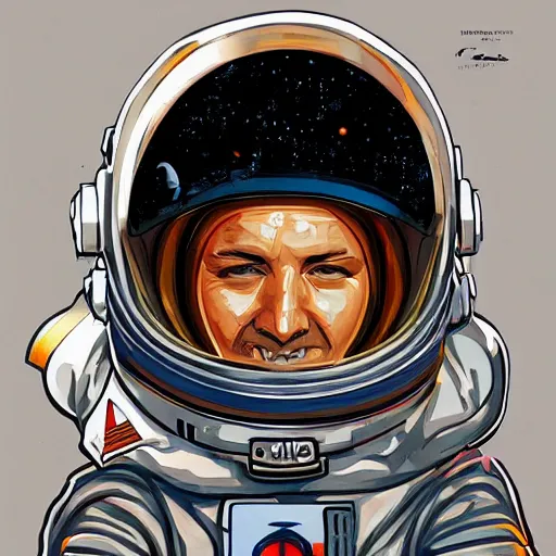 Image similar to astronaut, portrait by bagshaw tom, illustration painting, detailed illustration, hd, digital art, overdetailed art, concept art, detailed, overdetailed art, concept art, trending on artstation