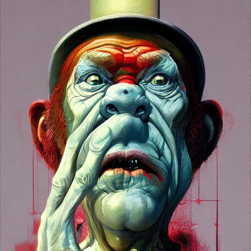 Image similar to Portrait of a dwarf, very coherent, painted by Francis Bacon and Edward Hopper, Wayne Barlowe, painted by James Gilleard, surrealism, airbrush, art by JamesJean